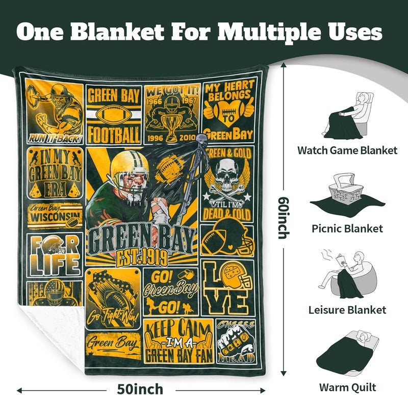 BTHRRW Football Blanket Fan Gifts for Men Women Sport Throw Blanket Football Style Merch Gear 60"x50" Cozy Sofa Bed. - Image 5